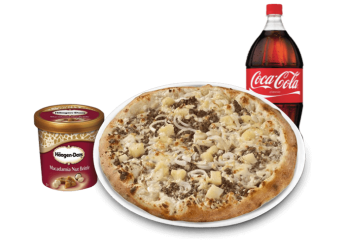 1 Pizza familiale au choix<br>
+ 1 Glace 500ml<br>
+ 1 Maxi coca cola 1.25l.
